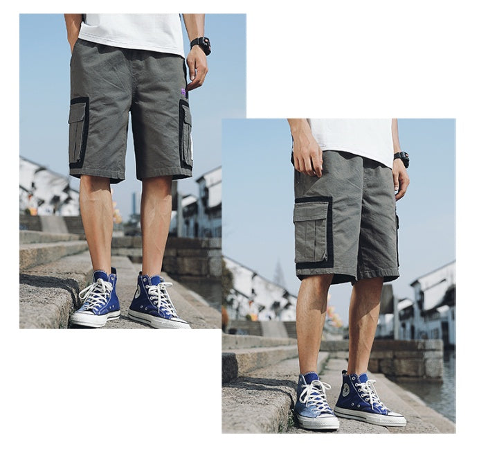 Five point pants tide brand loose overalls shorts men