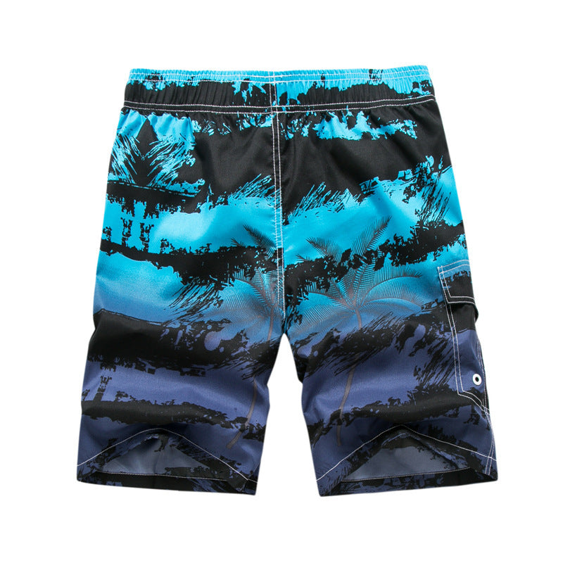 Striped Print Seaside Plus Size Beach Shorts Men