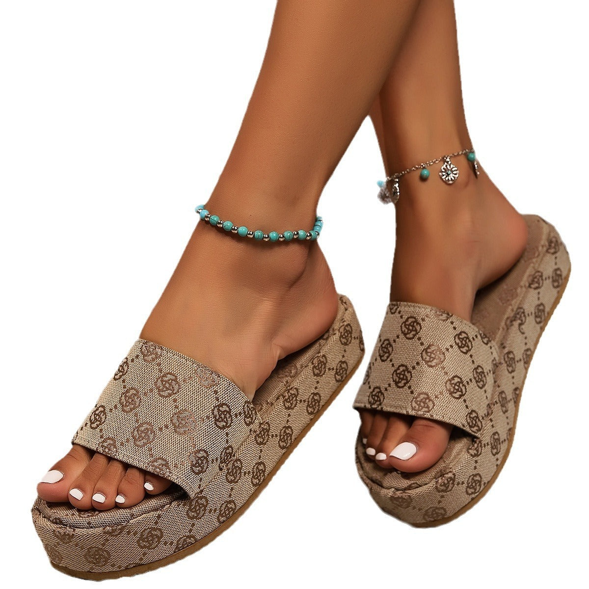 Women's Thick-soled Plum Embroidered Sandals