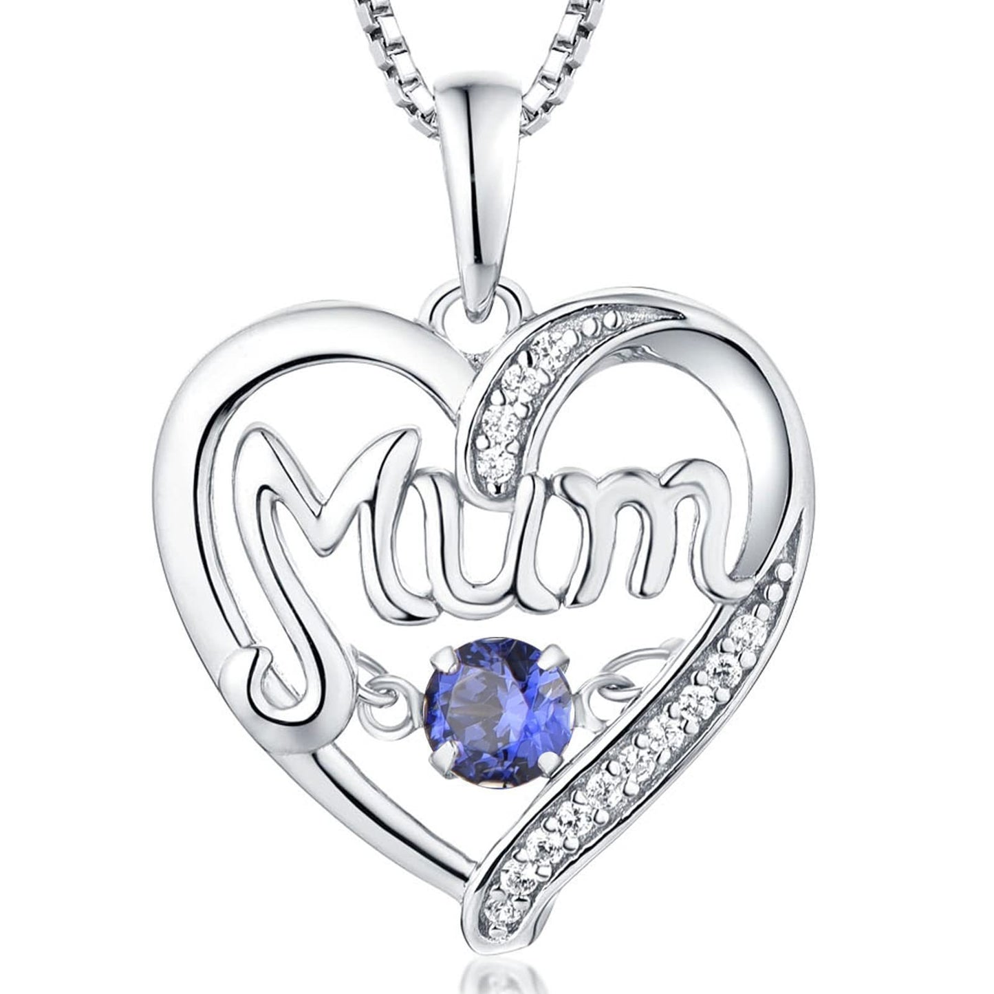 S925 Silver Pulsatile Heart MoM Necklace Mother's Day Gift Birthstones Smart Pendant